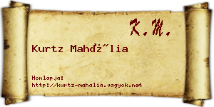 Kurtz Mahália névjegykártya